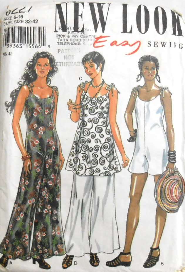 NEW LOOK PATTERNS 6227 SHORT+LONG JUMPSUIT-SHOESTRING STRAP TOP SIZE 6-16 COMPLETE-CUT TO 16