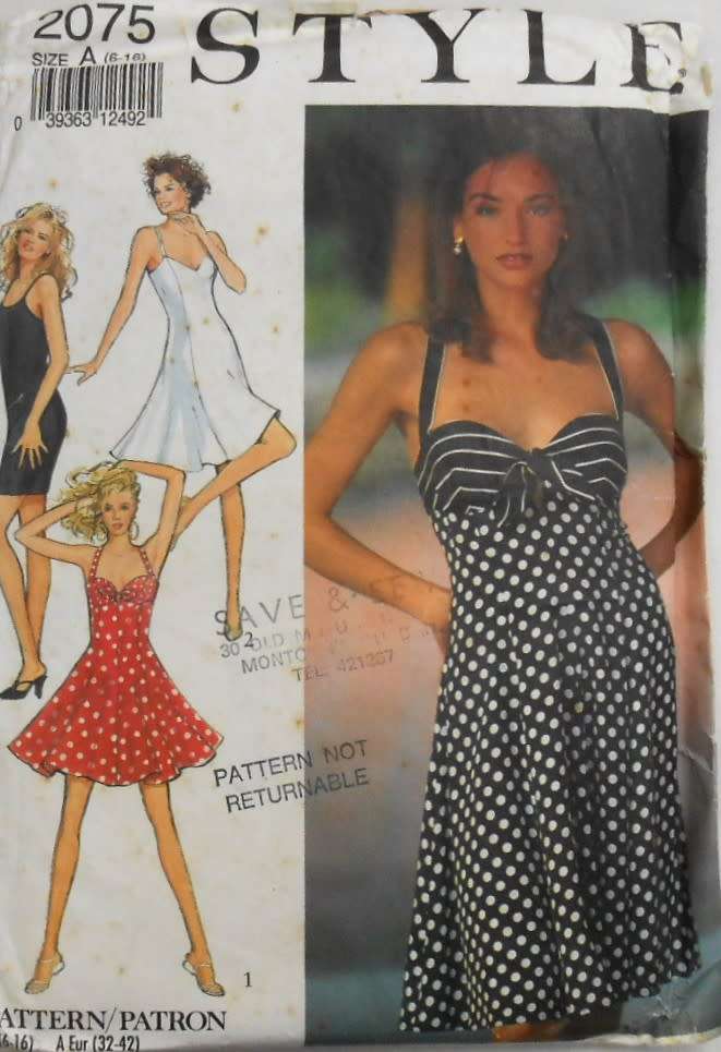 STYLE 2075 PANELED DRESSES WITH THIN SHOULDER STRAPS SIZE 6-16 COMPLETE-CUT TO 12