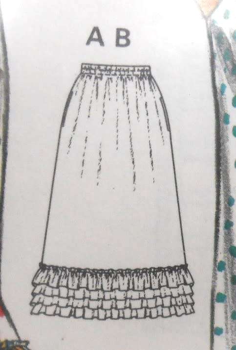 BURDA 5980 SKIRT WITH RUFFLES SIZE 8-18-COMPLETE