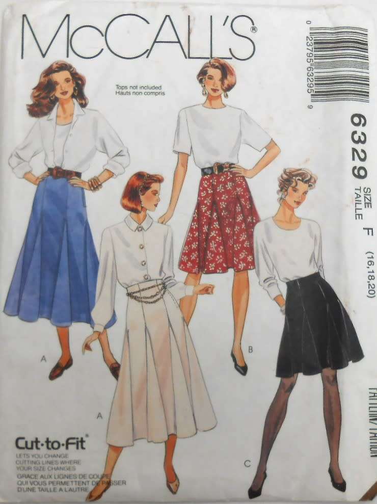 McCALLS 6329 SET OF SKIRTS SIZE 16-18-20 COMPLETE-UNCUT-F/FOLDED
