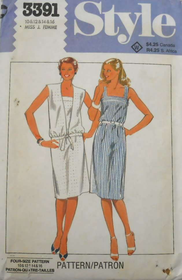 STYLE 3391  COVER UP & DRESS SIZE 10-12-14-16 COMPLETE