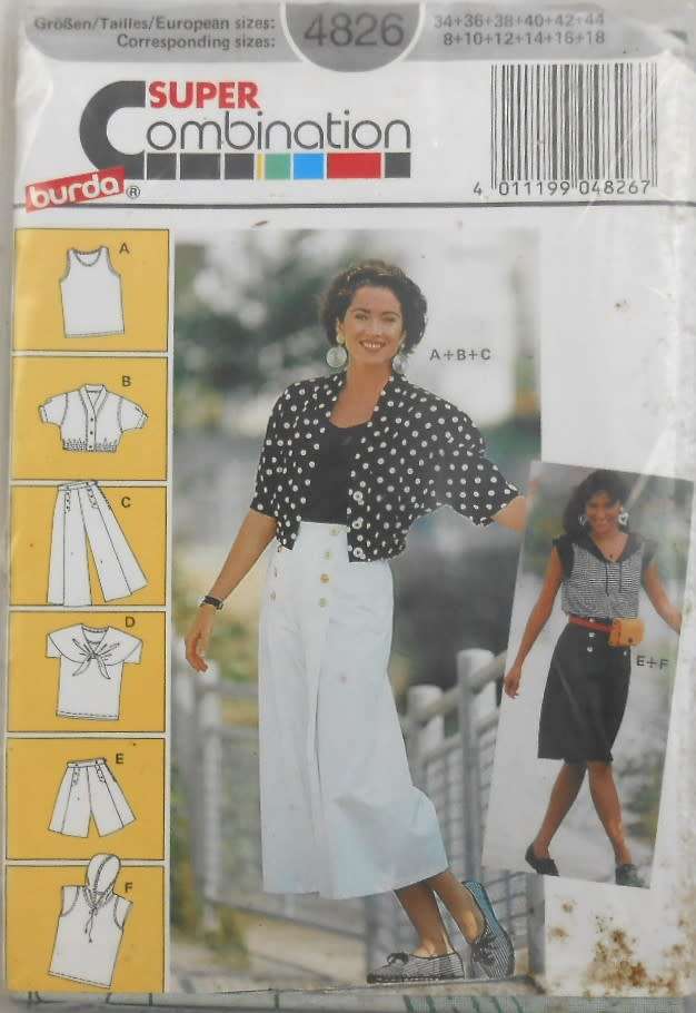 BURDA 4826 TANK TOP-CROPPED TOP-CULOTTES-SHORTS-HOODIE SIZES 8-18 COMPLETE-UNCUT-F/FOLDED