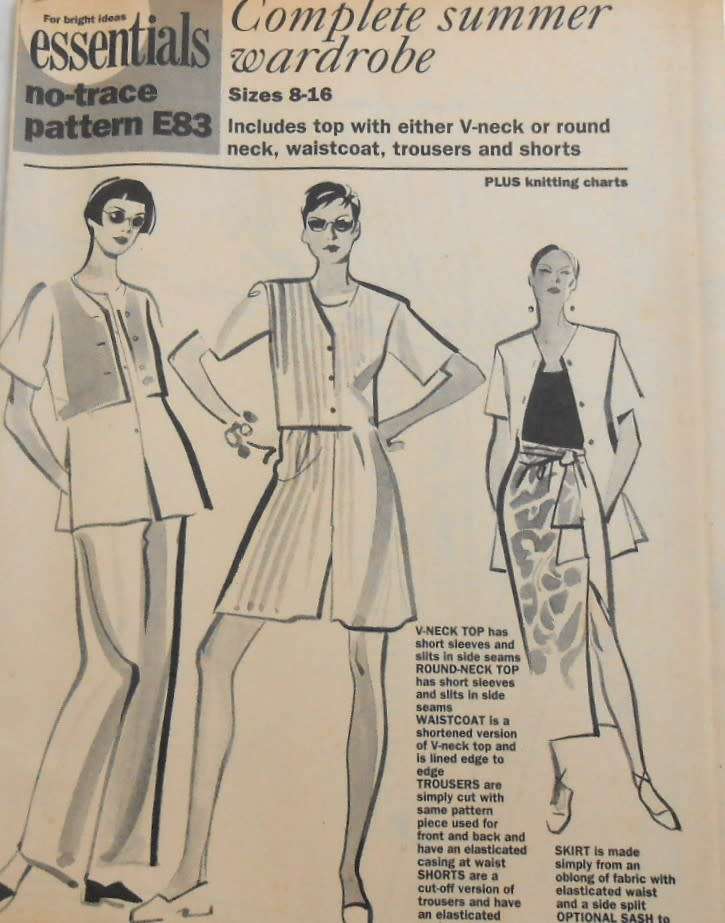ESSENTIAL  PATTERNS E 83 COMPLETE SUMMER WARDROBE supplied in a plastic sleeve