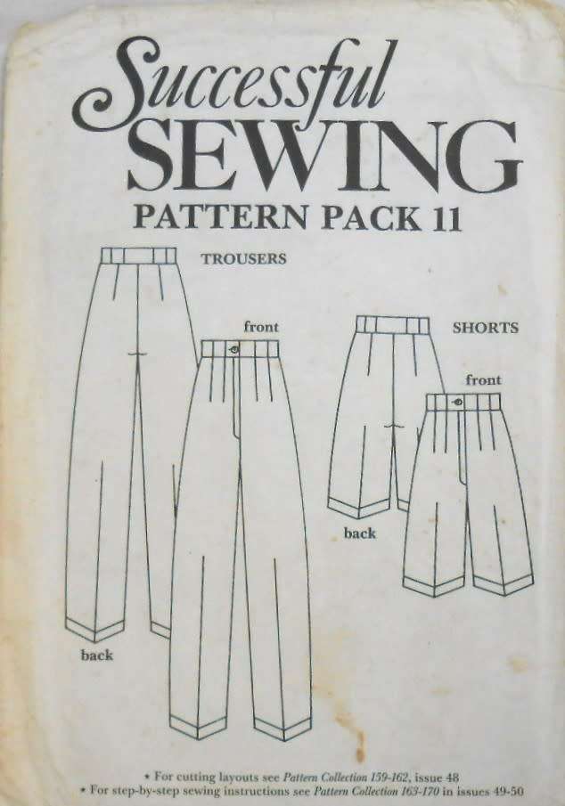SUCCESSFUL SEWING PATTERN PACK 11 - PANTS - SHORTS SIZE 8 - 18 COMPLETE-UNCUT-F/FOLDED