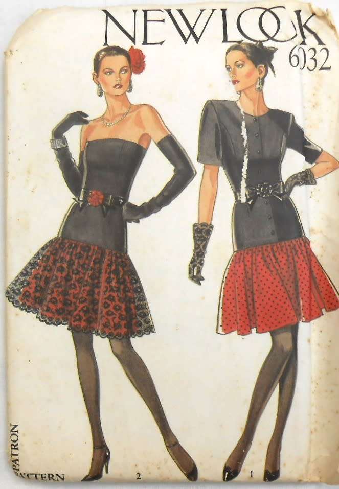 NEW LOOK PATTERNS 6032 FITTED SLEEVELESS/SLEEVE TIERED DRESS+BELT SIZE-8-18-COMPLETE-UNCUT-F/FOLDED