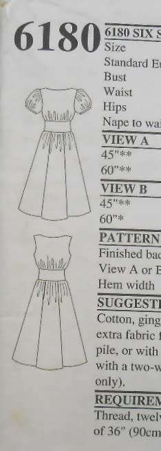 NEW LOOK PATTERNS 6180 FRONT BUTTON HIGH WAIST PANELED DRESS SIZES-8-18- NO SEWING INSTRUCTIONS