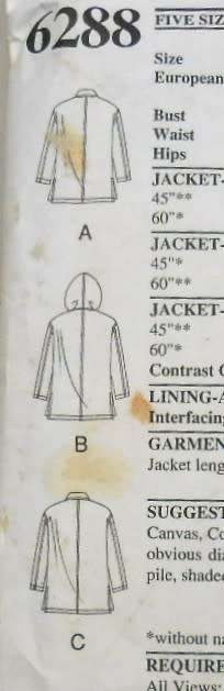 NEW LOOK PATTERNS 6288 UNISEX WINTER JACKETS & HOODIE SIZE S-XXL (10-28) COMPLETE -CUT TO XL 26-28