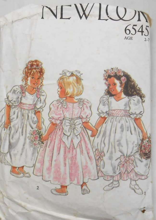 NEW LOOK PATTERNS 6545 GIRLS PARTY-BRIDESMAID DRESS SIZE 2-7 YEARS-CUT TO 6 YEARS-SEE LISTING
