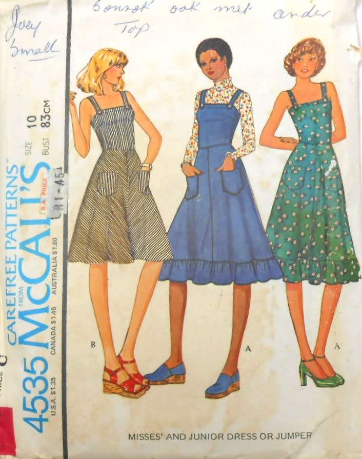 McCALLS 4535  DRESS OR PINAFORE SIZE 10 BUST 83 CM COMPLETE