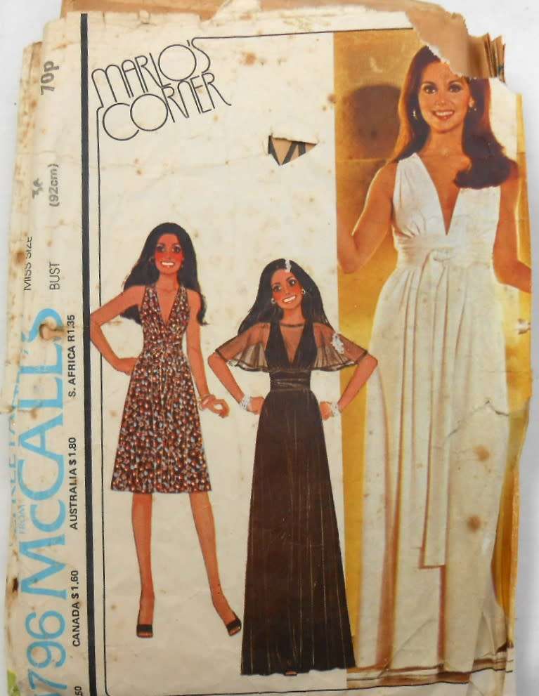 McCALLS 4796 DRESS & CAPE SIZE 14 BUST 36 COMPLETE-ZIPLOC