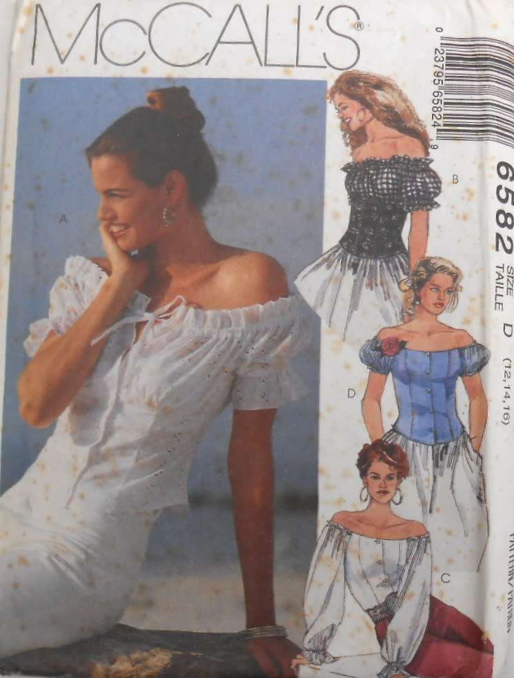 McCALLS 6582 STUNNING TOPS SIZE 12-14-16 COMPLETE-UNCUT-F/FOLDED