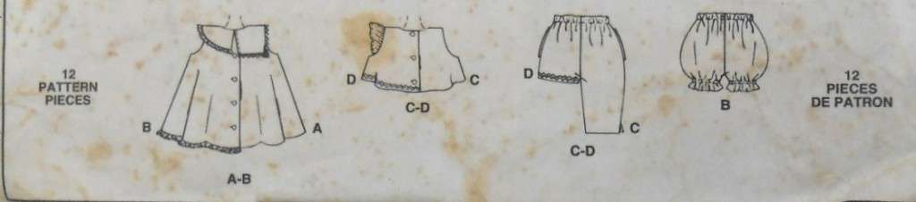 McCALLS 8120 TODDLERS DRESS OR TOP SIZE 2-3-4 YEARS-CUT TO 4 YEARS-NO PANTS PATTERN SUPPLIED