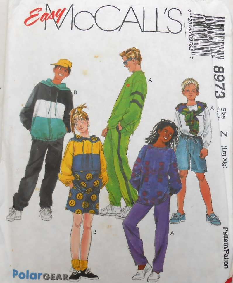 McCALLS 8973 GIRLS& BOYS TRACKSUIT TOPS-PANTS-SHORTS SIZE L-XL  12-16 YEARS COMPLETE-UNCUT-F/FOLDED