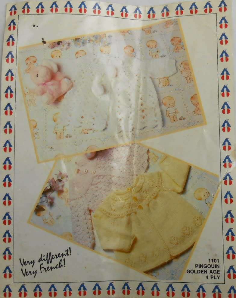 PINGOUIN 1101 THREE LOVELY ANGEL TOPS TO KNIT AND CROCHET   FROM BIRTH TO 9 MONTHS