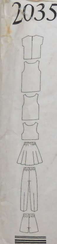 NEW LOOK 2035 KIDS TANK TOP-CROPPED TOP-SKIRT-PANTS-SHORTS SIZE 3-8 YEARS COMPLETE-CUT T0 8-ZIPLOC