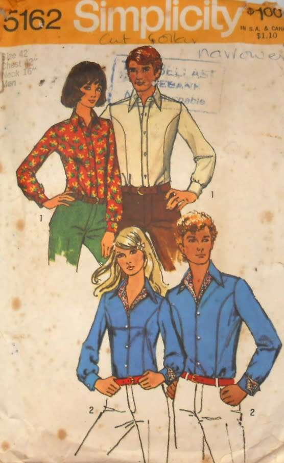 SIMPLICITY 5162  UNISEX BODY FITTING SHIRT SIZE 42 COMPLETE