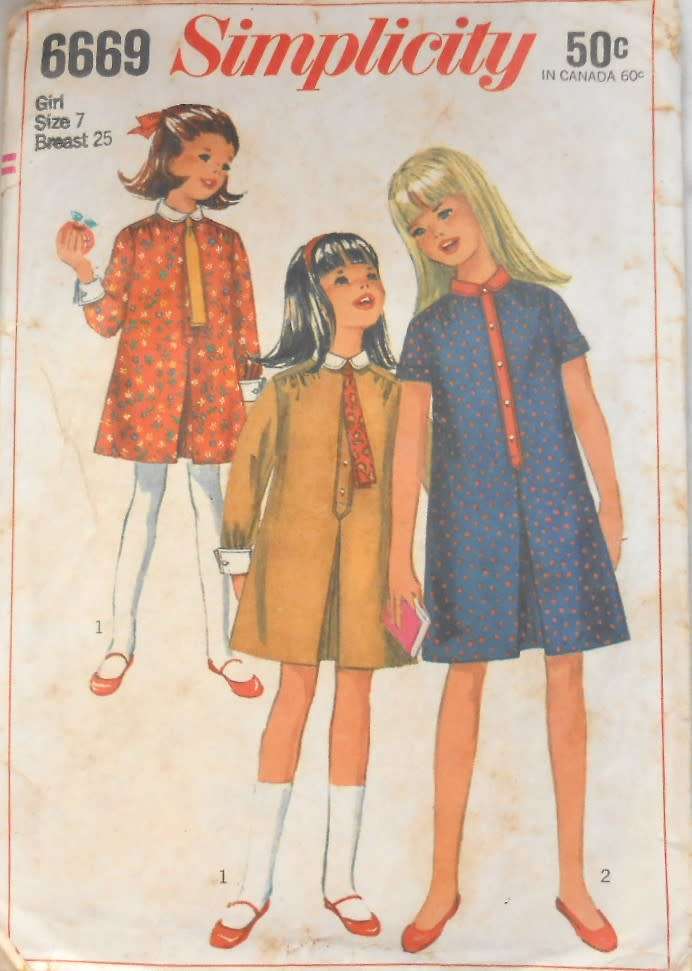 SIMPLICITY 6669 GIRLS ONE PIECE DRESS & TIE SIZE 7 YEARS BREAST 25 SEE LISTING