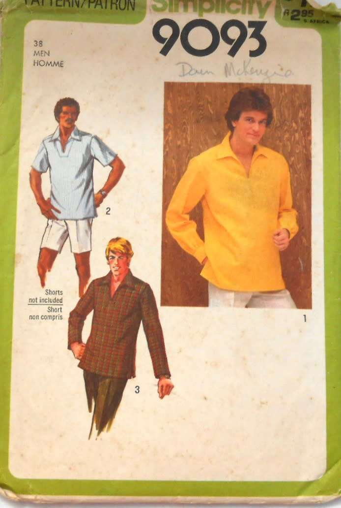 SIMPLICITY 9093 MENS PULLOVER TOP SIZE 38 COMPLETE