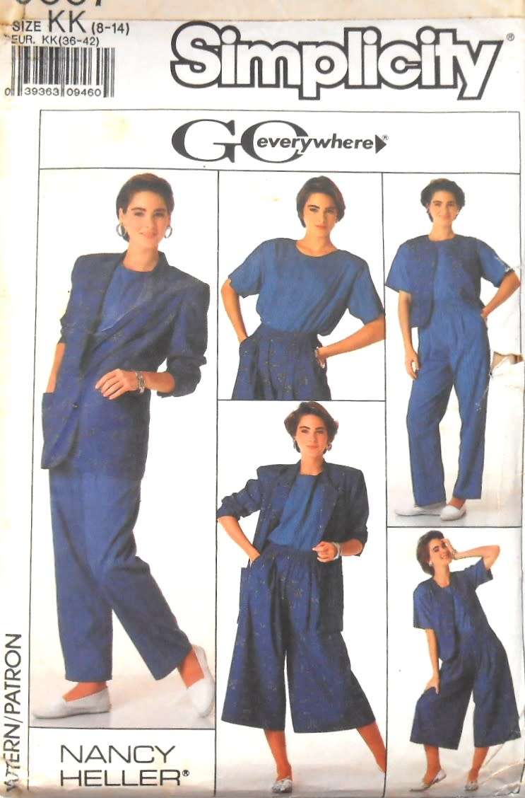 SIMPLICITY 9337 PULL ON PANTS-CULOTTES-TOP-WAISTCOAT-UNLINED JACKET SIZE 8-14 COMPLETE-UNCUT TO 14