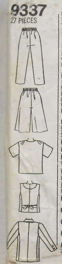 SIMPLICITY 9337 PULL ON PANTS-CULOTTES-TOP-WAISTCOAT-UNLINED JACKET SIZE 8-14 COMPLETE-UNCUT TO 14