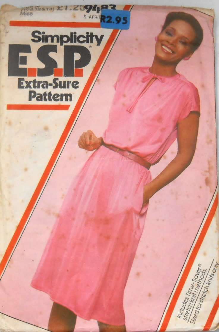 SIMPLICITY 9483 PULLOVER DRESS  SIZE 10-12-14 COMPLETE