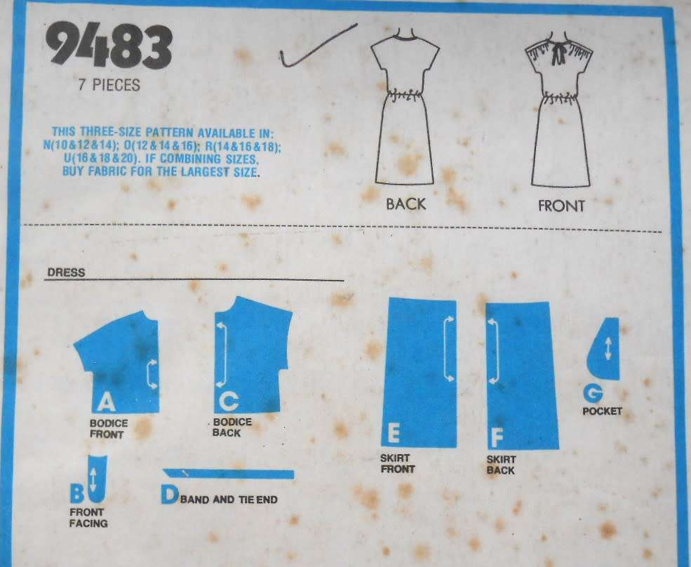 SIMPLICITY 9483 PULLOVER DRESS  SIZE 10-12-14 COMPLETE