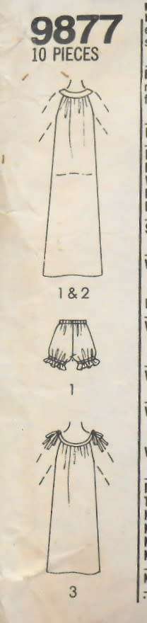 SIMPLICITY 9877 PULLOVER NIGHTGOWN SIZE MEDIUM 14-16 COMPLETE