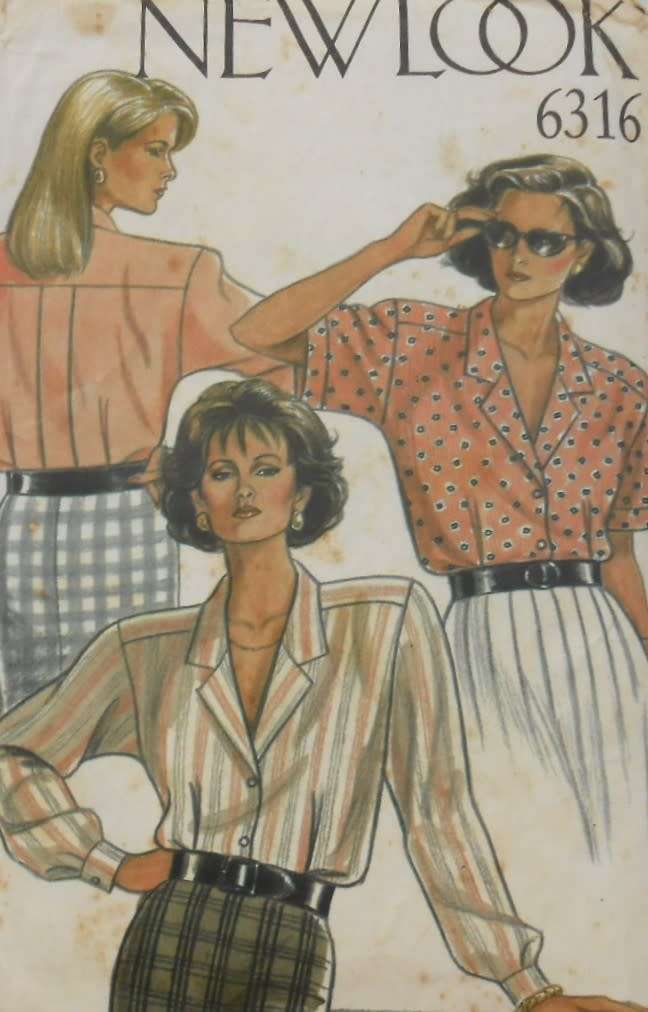 NEW LOOK PATTERNS 6316 LONG & SHORT SLEEVE SHIRT SIZE 8-18-COMPLETE-CUT TO 18
