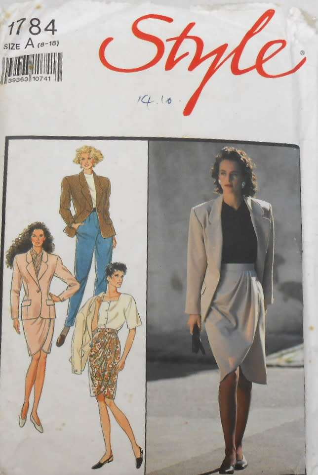 STYLE 1784 JACKET & SARONG SKIRT SIZE 8-18 COMPLETE-CUT TO 18