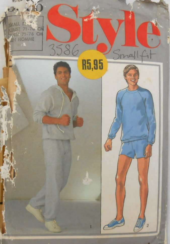 STYLE 3586 MENS TRACKSUIT JACKET-PULLOVER TOP-PANTS-SHORTS SIZE SMALL  WAIST 71 - 76 CM COMPLETE-ZIP