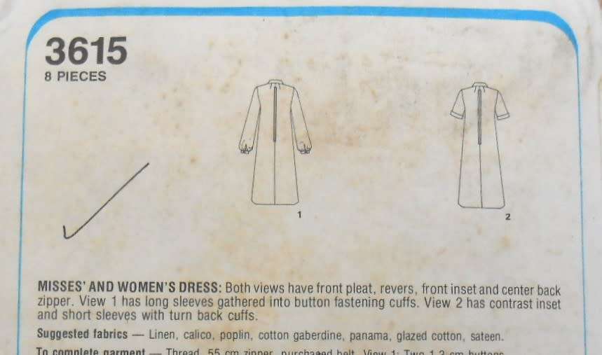 STYLE 3615 LADIES DRESS SIZE 12 COMPLETE