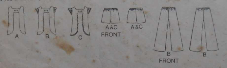 BUTTERICK 3125 GIRLS TOP ONLY -SIZE 4 YEARS BREAST 23 CM - NO PANTS OR SHORTS SUPPLIED