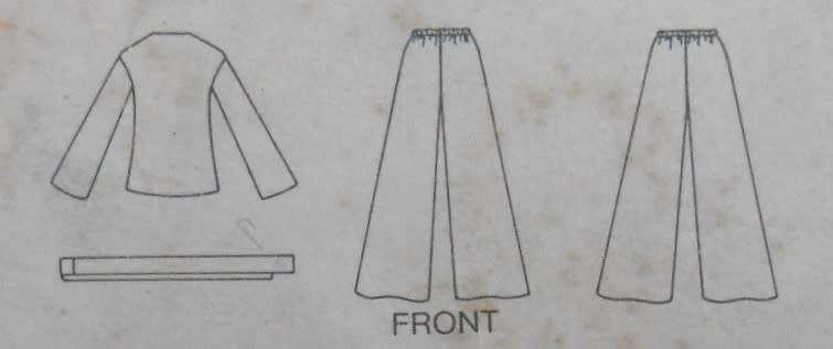 BUTTERICK 3414 TOP-PANTS-BELT SIZE 12 BUST 34 COMPLETE-ZIPLOC