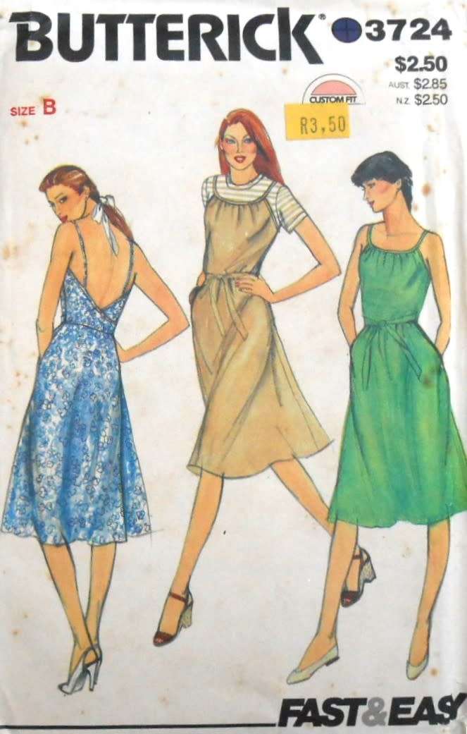 BUTTERICK 3724 SHOE STRAP DRESS OR PINAFORE SIZE 14-16-18COMPLETE-PART CUT TO 16