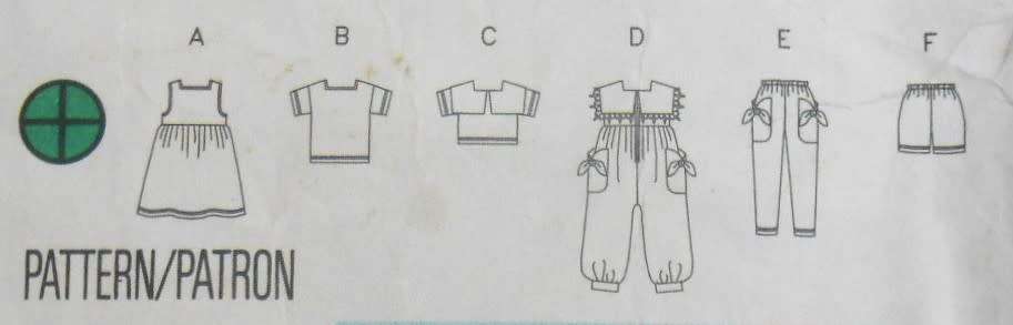 BUTTERICK 5943 TODDLERS DRESS-JUMPSUIT-TOP-PANTS SIZE 1-2-3 YEARS COMPLETE-CUT TO 3 YEARS