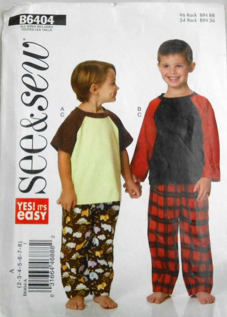 BUTTERICK B6404 KIDS TOPS & PANTS SIZE 2-8 YEARS-COMPLETE-CUT TO 6 YEARS