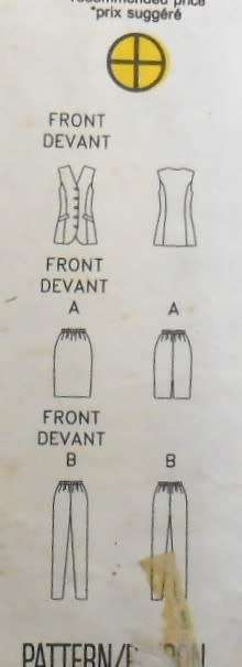 BUTTERICK 6706 TOP-SKIRT-PANTS SIZE 6-8-10-12 -COMPLETE-CUT TO 10