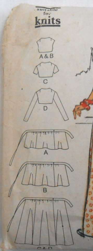 VOGUE 8602 TOP & WRAP SKIRT SIZE 14 COMPLETE-ZIPLOC