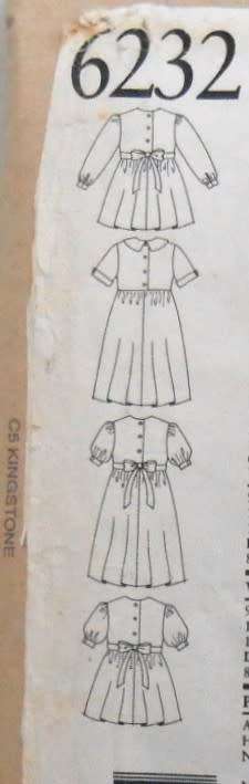 NEW LOOK PATTERNS 6232 GIRLS TIE BACK DRESSES SIZE 3- 8 YEARS - COMPLETE-UNCUT-F/FOLDED-ENVELOPE