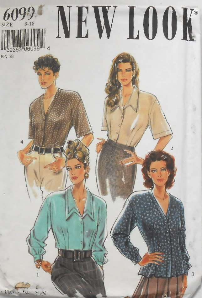 NEW LOOK PATTERNS 6099 TIE BACK TOPS SIZE 8-18 COMPLETE-CUT TO 14