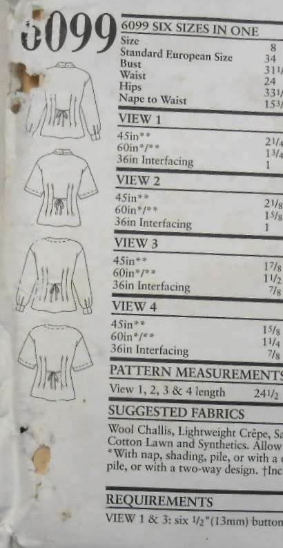 NEW LOOK PATTERNS 6099 TIE BACK TOPS SIZE 8-18 COMPLETE-CUT TO 14