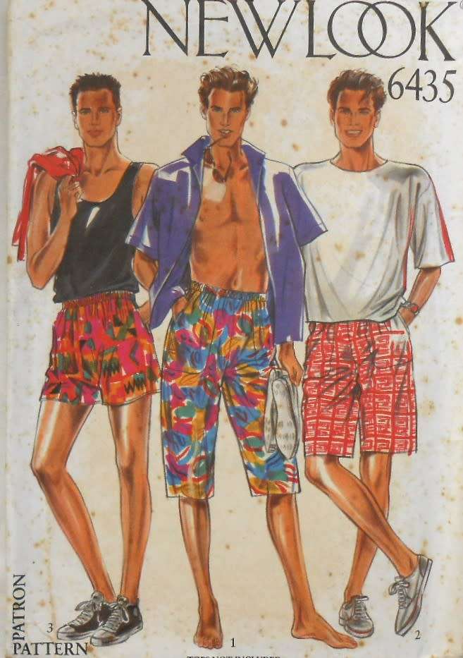 NEW LOOK PATTERNS 6435 MENS SHORTS & BAGGIES SIZE 28-39 COMPLETE-UNCUT-F/FOLDED