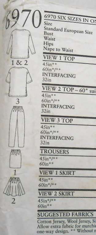 NEW LOOK 6970 LONG/SHORT SLEEVE TOP-STRAIGHT/FLARE SKIRT-PANTS SIZE 6-16 COMPLETE-PART CUT TO 8