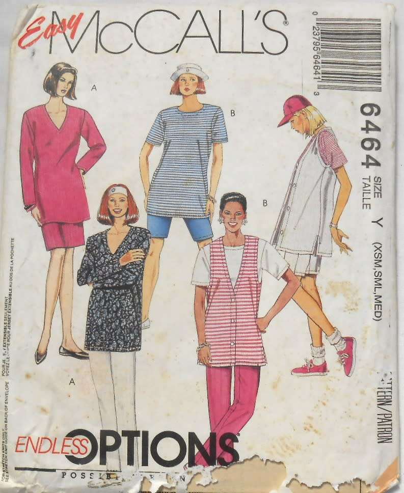 McCALLS 6464 TOPS-VEST-SKIRT-PANTS-SHORTS SIZE XS-S-M (4-14) COMPLETE-UNCUT-F/FOLDED