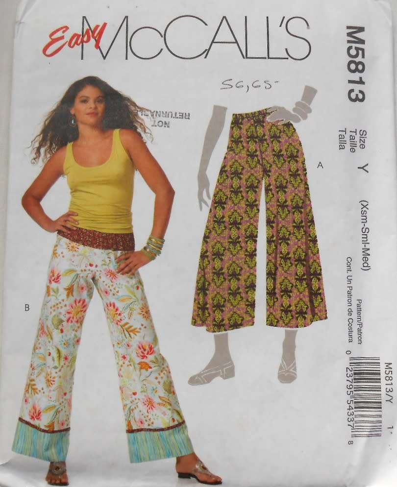 McCALLS M5813 PANTS IN 2 LENGTHS SIZE XS-S-M (4-14) COMPLETE-CUT TO M (12-14)