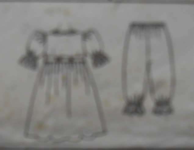 McCALLS 5839 GIRL & DOLLS DRESS & PANTLOONS SIZE 4-5-6 YEARS COMPLETE-CUT TO 6 & RUFFLES DOLL