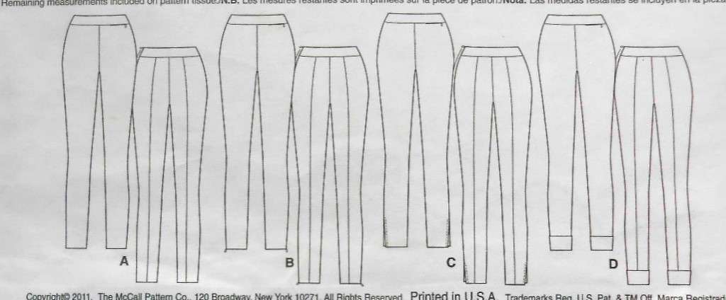 McCALLS M6440 SET OF PANTS SIZE 6-8-10-12-14 COMPLETE-CUT TO 14