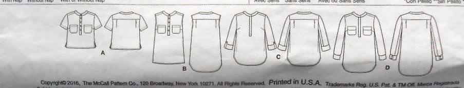 McCALLS M7360 LOOSE FITTING TOPS SIZE 14-16-18-20-22 COMPLETE-CUT TO 14/16