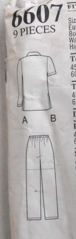 NEW LOOK PATTERNS 6607 TOP & PANTS SIZE S-XXL  (10-28) SEE LISTING CUT TO XL (22-24)
