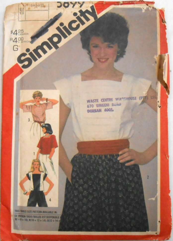 VINTAGE SIMPLICITY 5899 LOOSE FITTING PULLOVER TOPS  SIZE 6-8-10-COMPLETE-ZIPLOC